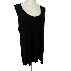 WHBM Black Sleeveless Scoop Neck Tank Top Tunic Women's XL minimalist
